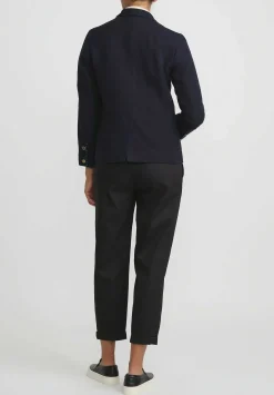 Péro Wool Double Breasted Jacket In Navy Blue