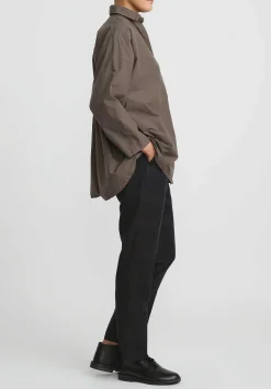 Bergfabel Wool Easy Pants In Blue & Brown Check