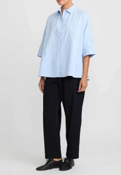 Casey Casey Wool Fabi Drapey Pants In Navy Blue
