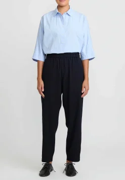 Casey Casey Wool Fabi Drapey Pants In Navy Blue