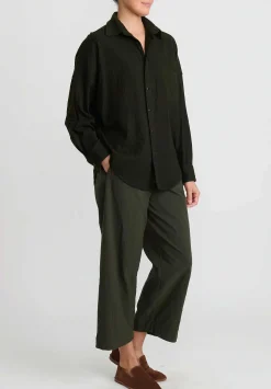 Chez Vidalenc Wool Mar ''Axl'' Shirt In Army Green