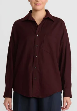 Chez Vidalenc Wool Mar ''Axl'' Shirt In Maroon