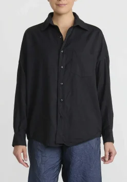 Chez Vidalenc Wool Mar ''Axl'' Shirt In Navy Blue