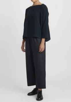 Daniela Gregis Wool Tapered Leg Pigiama Fondo Stretto Pants In Pied De Poule, Grey & Black
