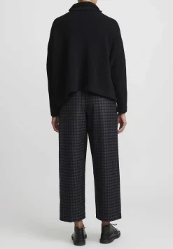Daniela Gregis Wool Tapered Leg Pigiama Fondo Stretto Pants In Navy Blue & Anthracite